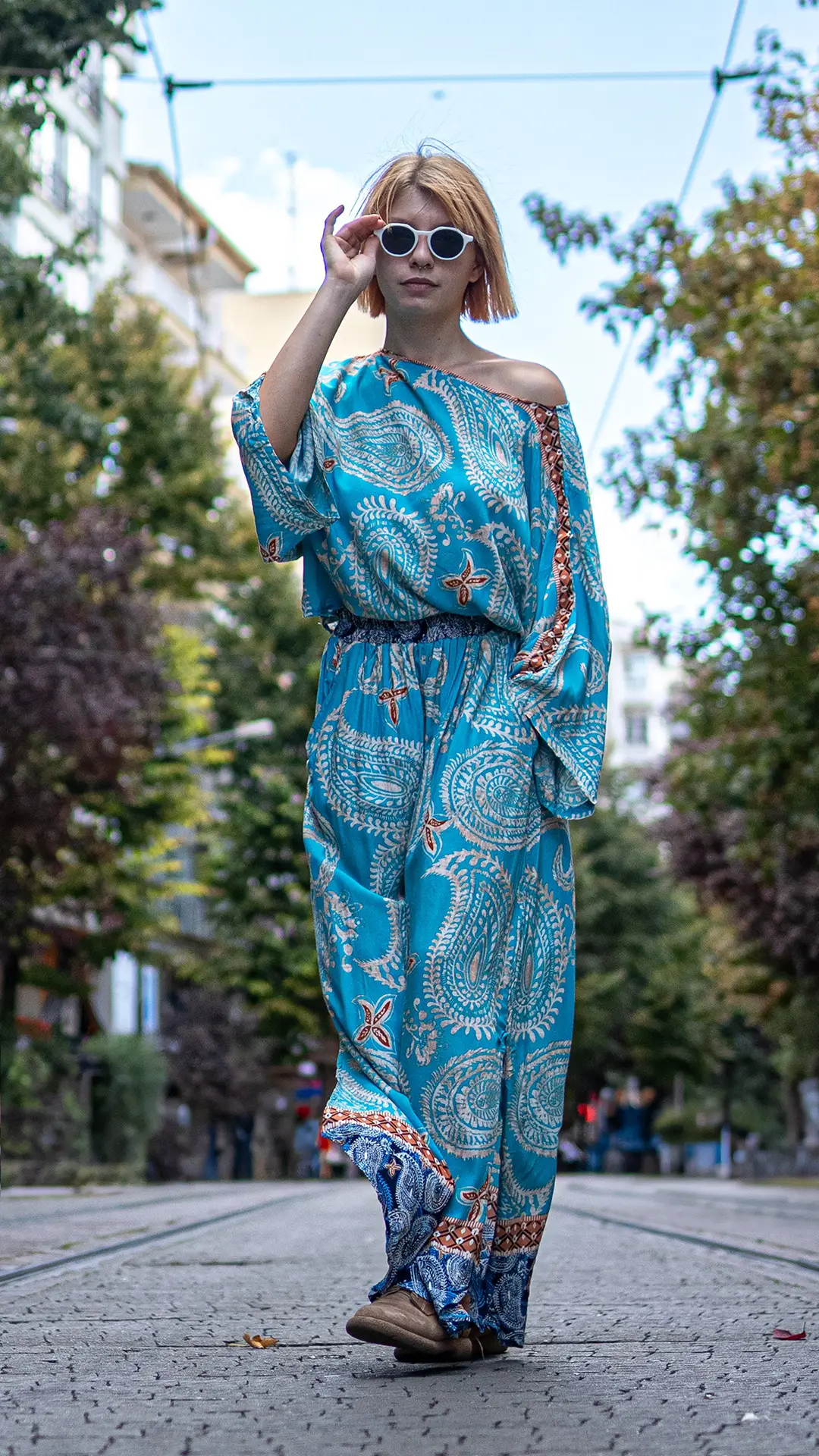 Şal Desenli İpek Takım