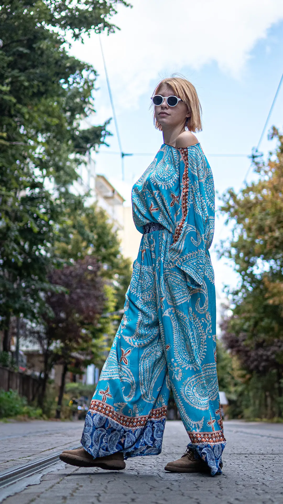 Şal Desenli İpek Takım