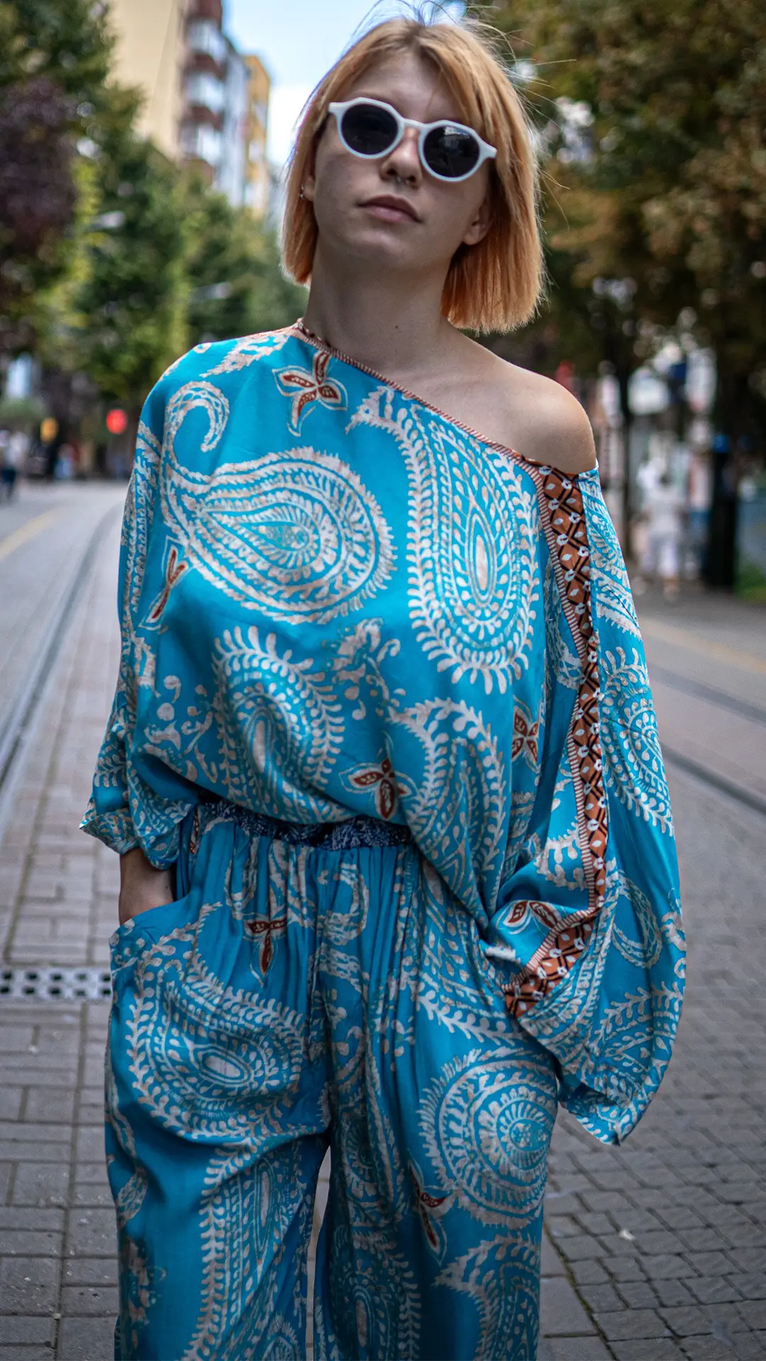 Şal Desenli İpek Takım