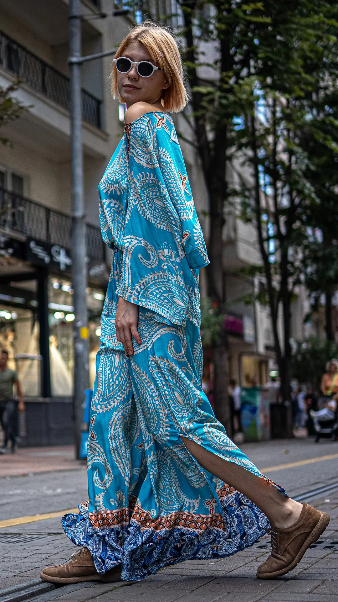 Şal Desenli İpek Takım