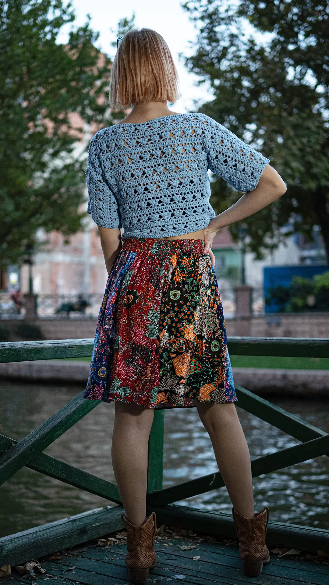 Patchwork Parçalı Mini Etek