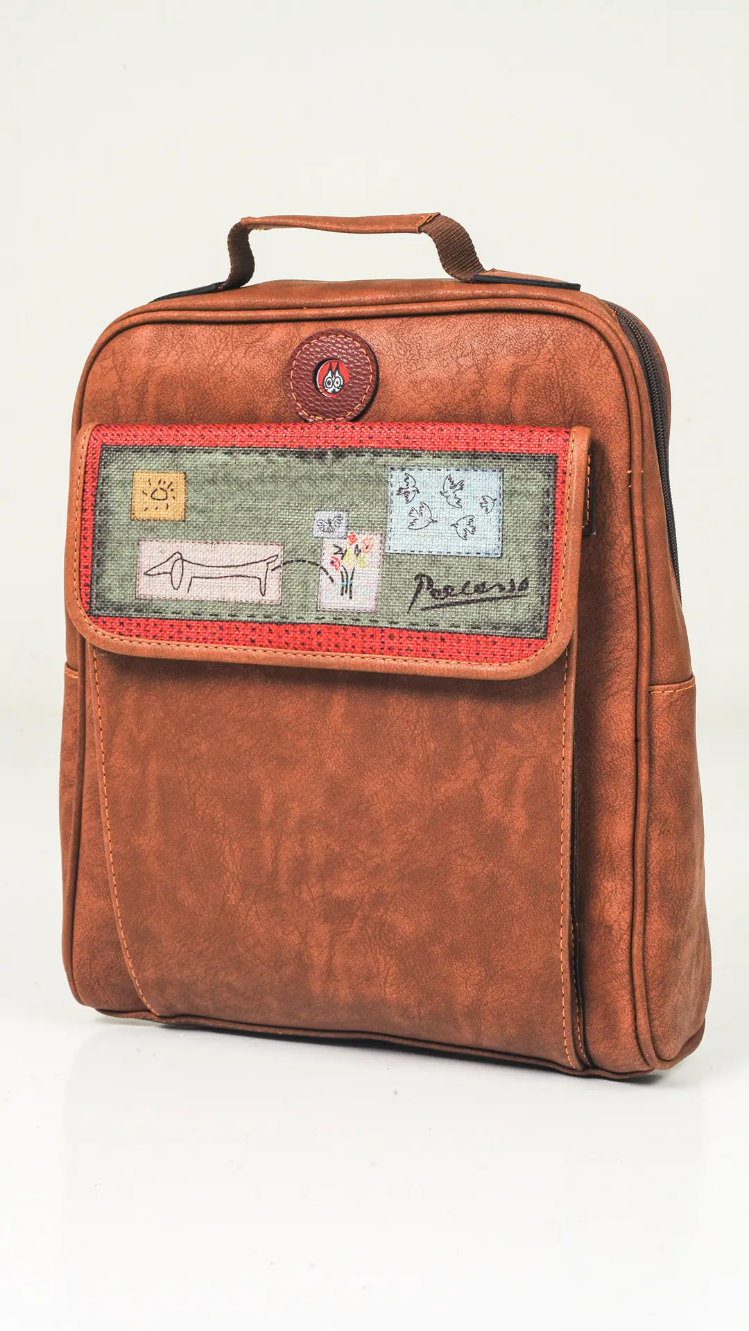 Picasso Desenli Unisex Çanta (Taba)