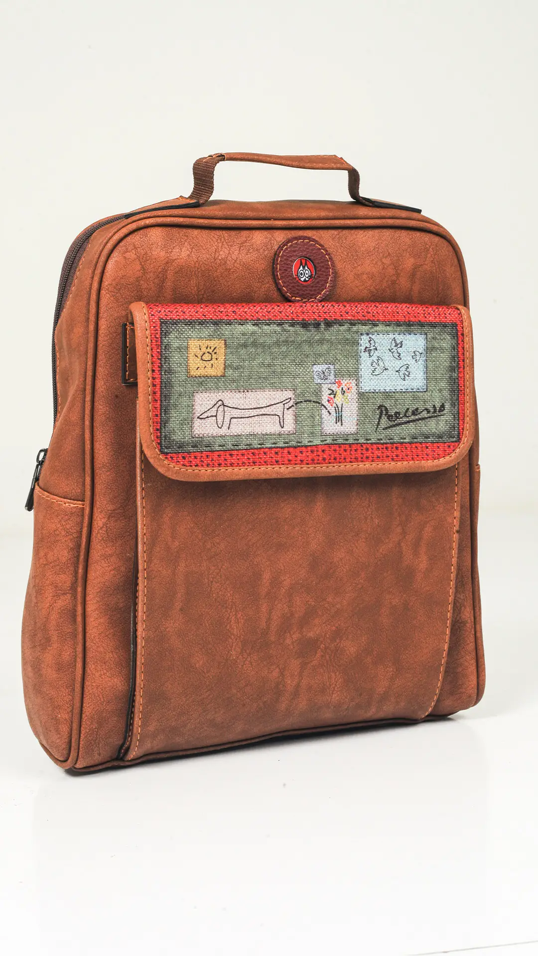 Picasso Desenli Unisex Çanta (Taba)