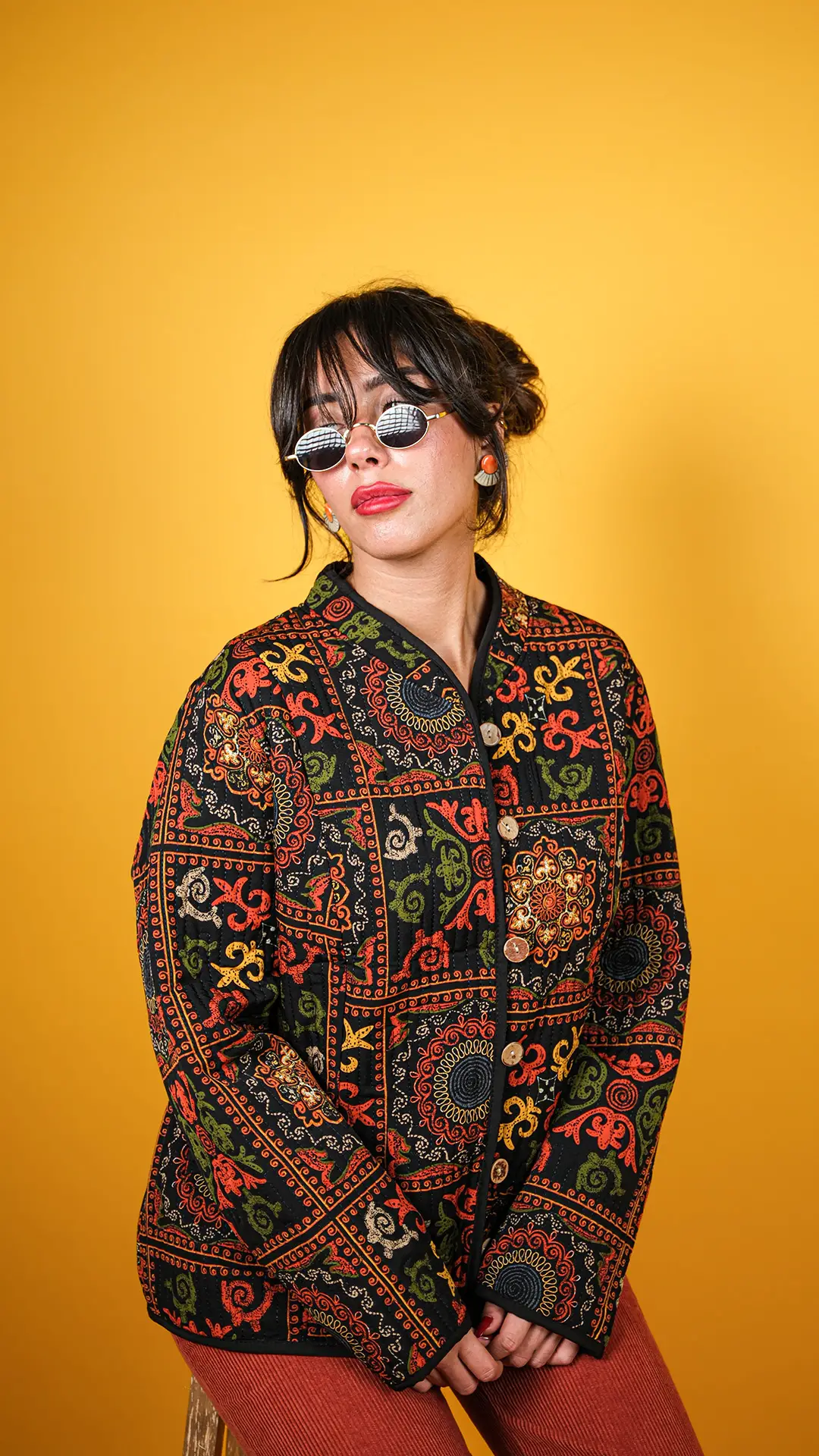 Etnik Desenli Mevsimlik Ceket