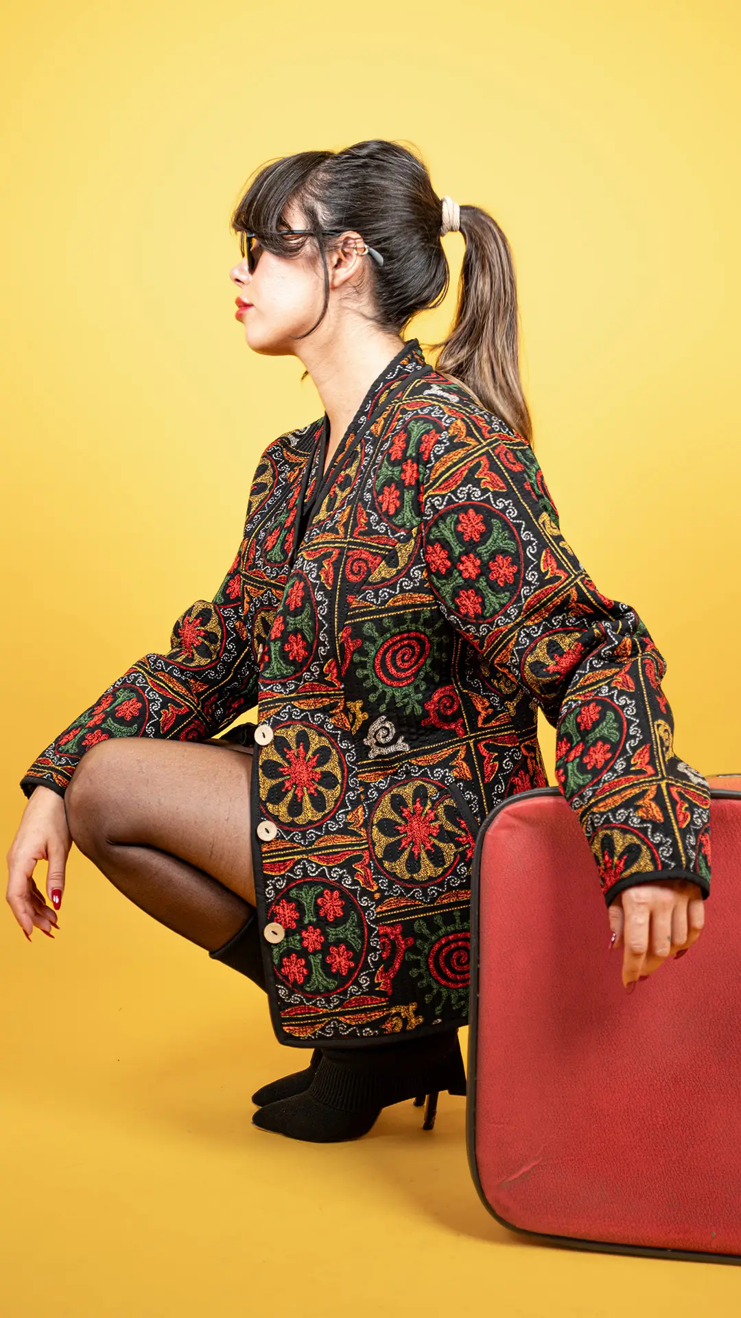 Etnik Desenli Mevsimlik Ceket