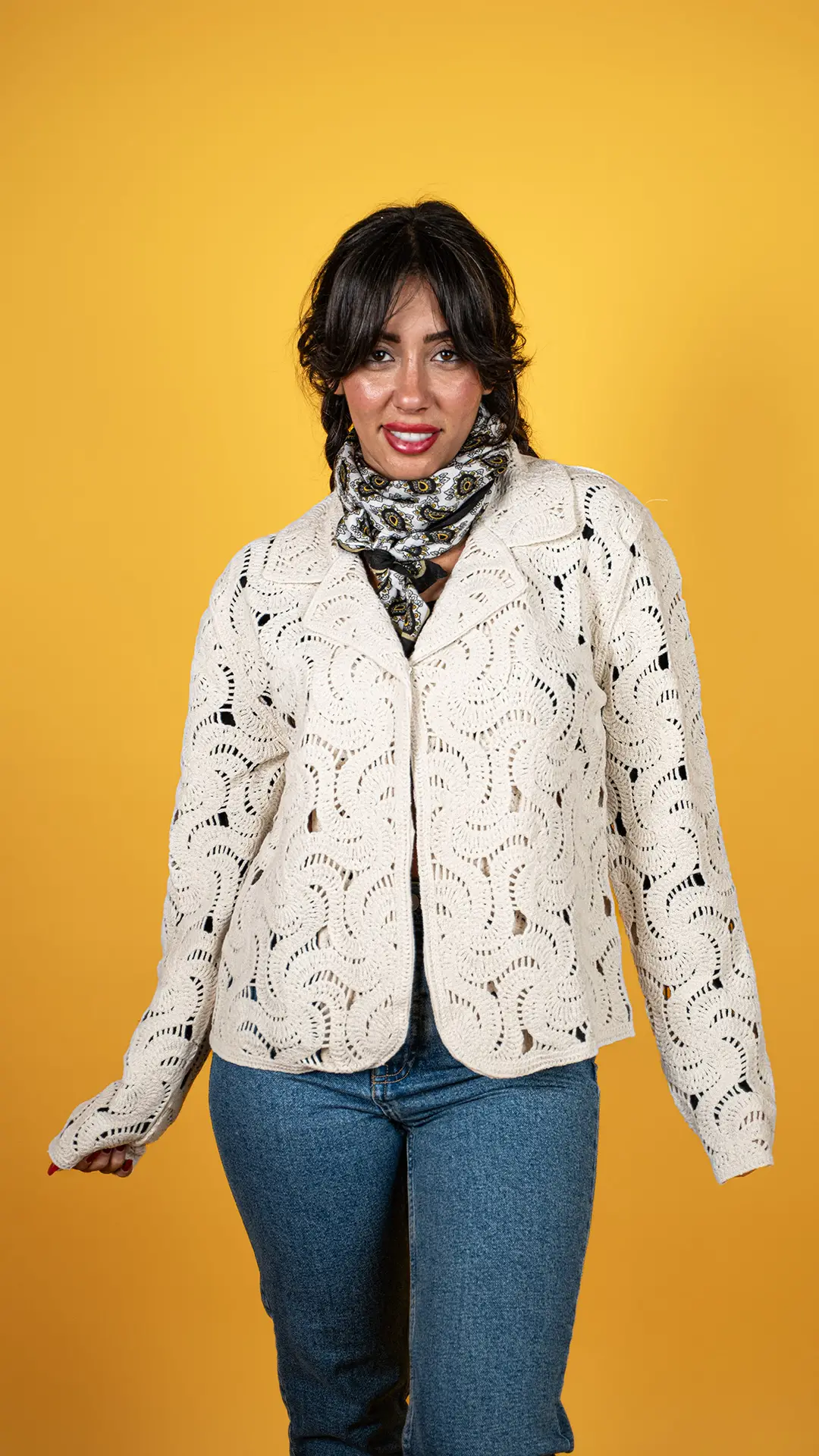 Yakalı Örgü Ceket