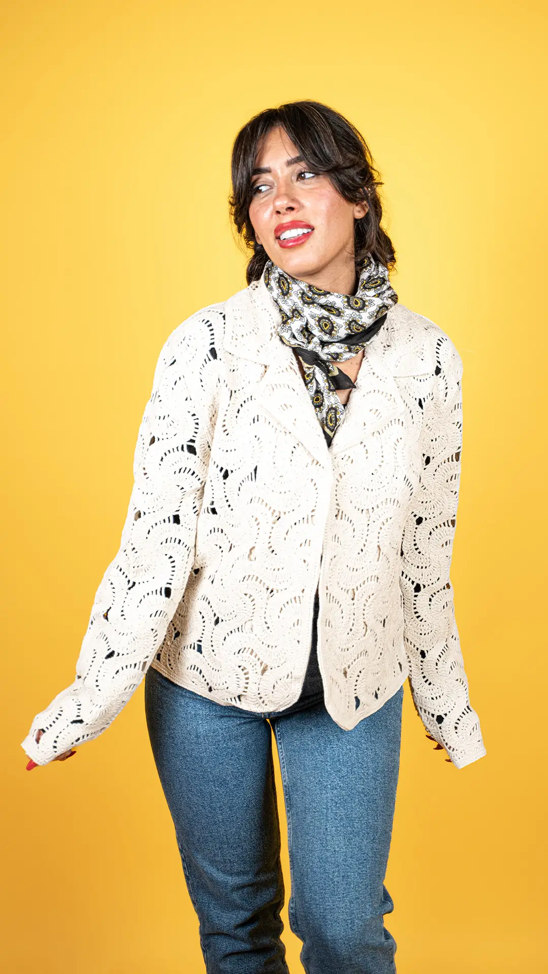 Yakalı Örgü Ceket