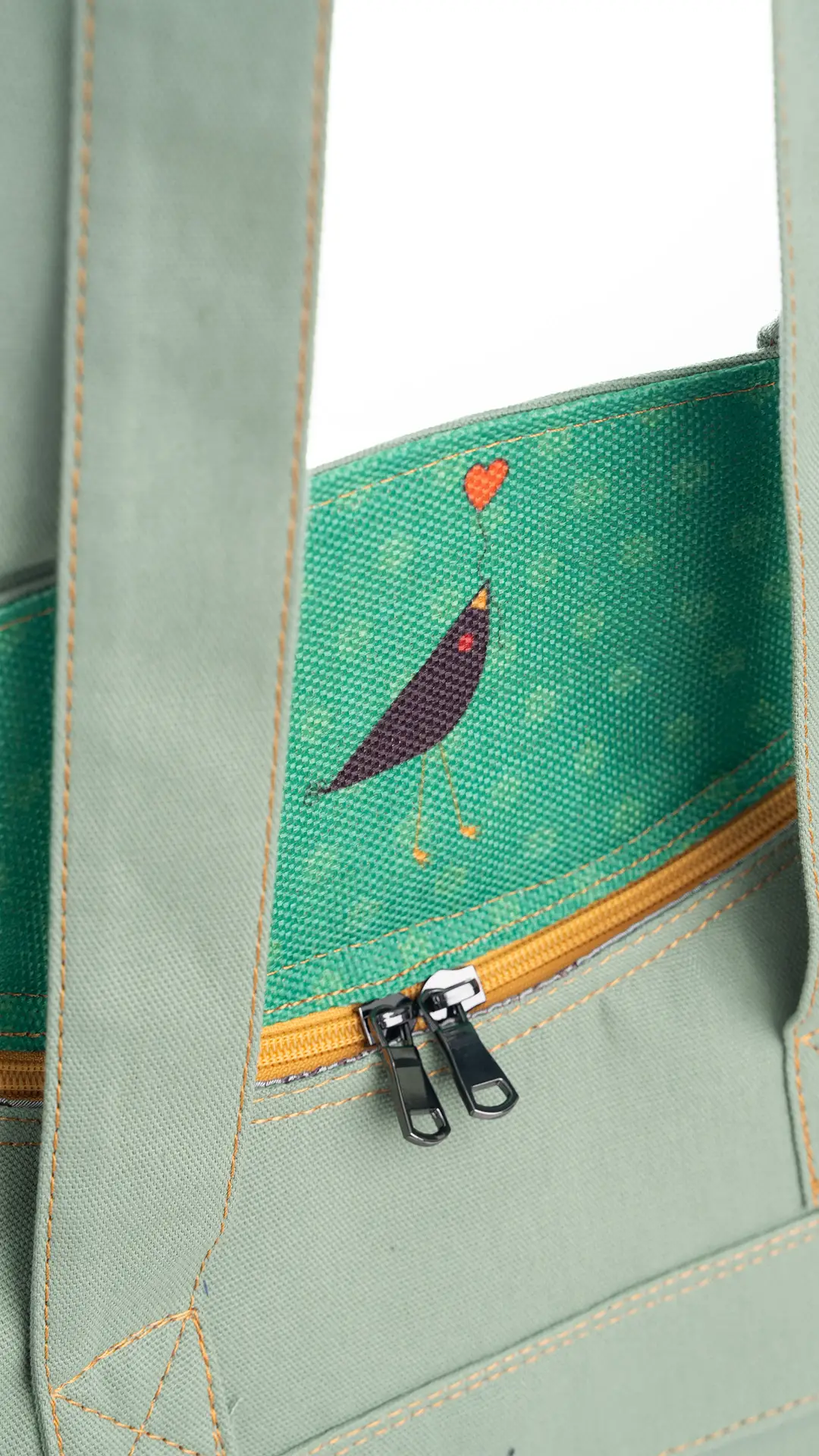 Karga Desenli Kol Çantası Su Yeşili