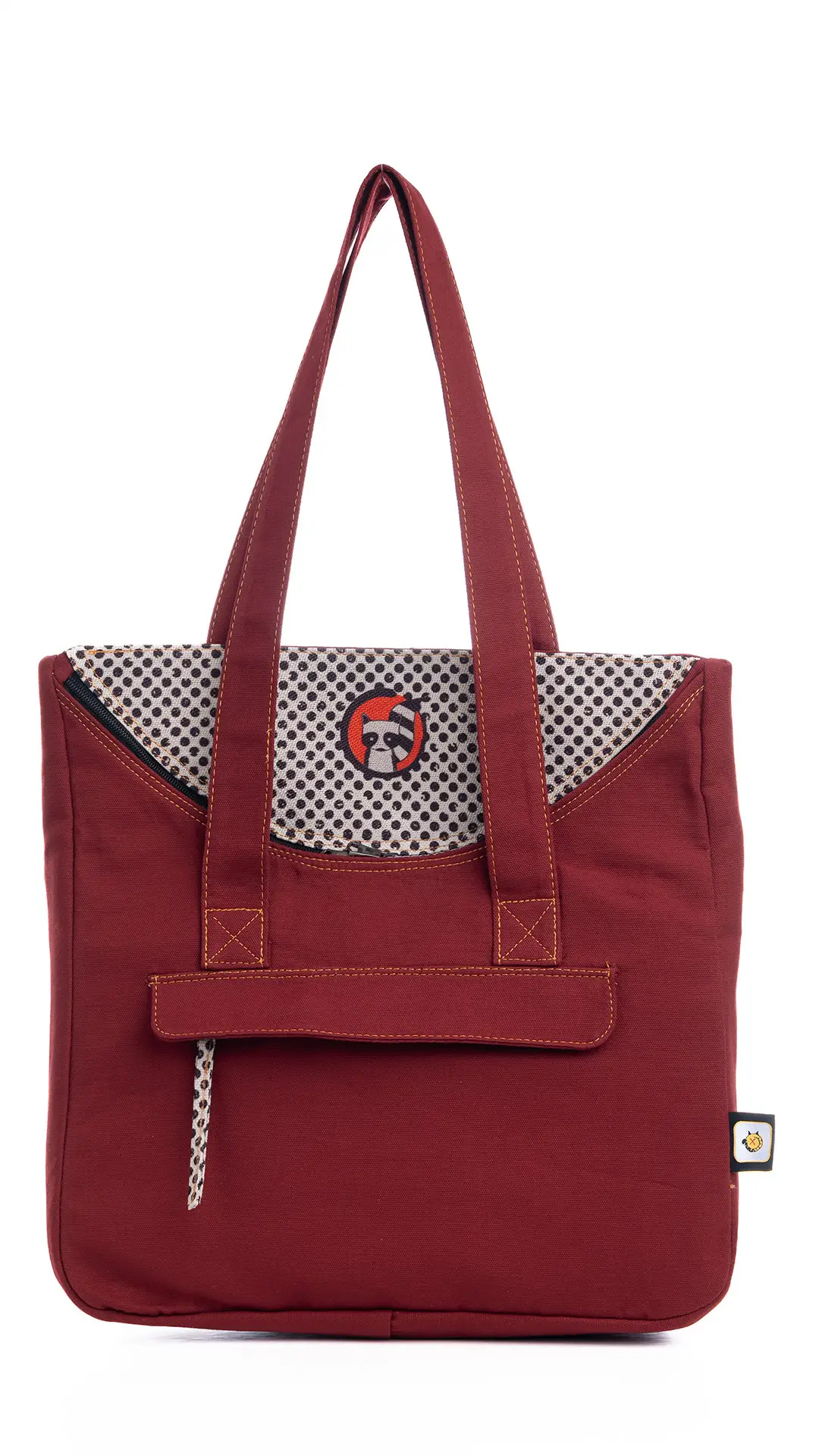 Rakun Desenli Kol Çantası Bordo