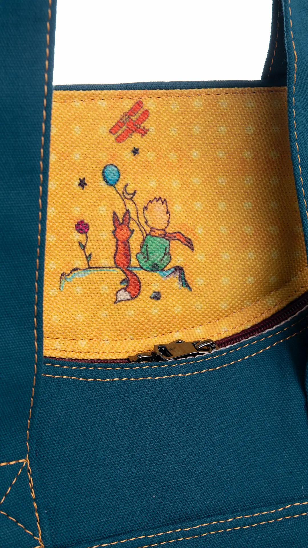 Küçük Prens Desenli Kol Çantası Mavi