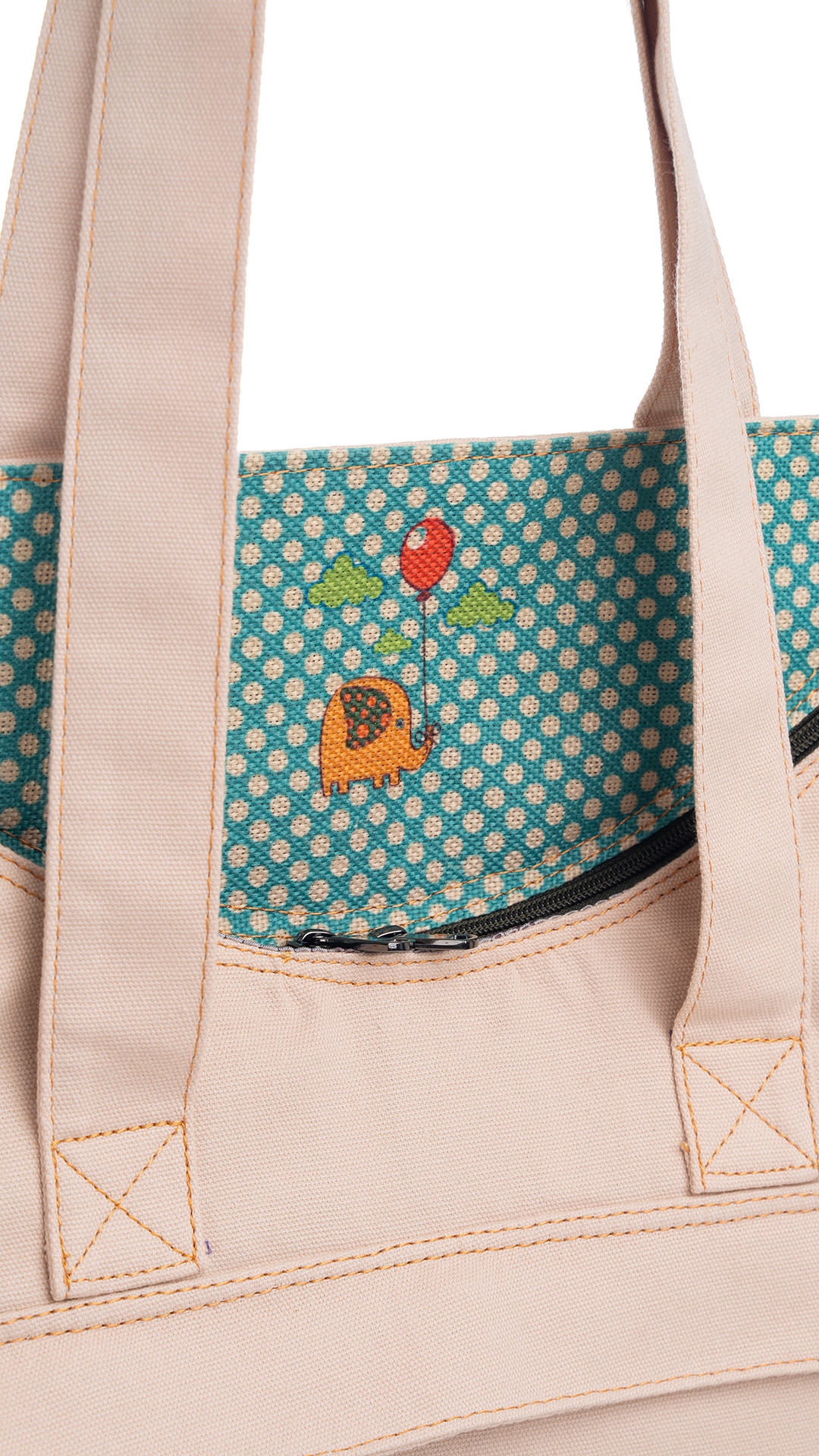 Fil Desenli Kol Çantası Krem