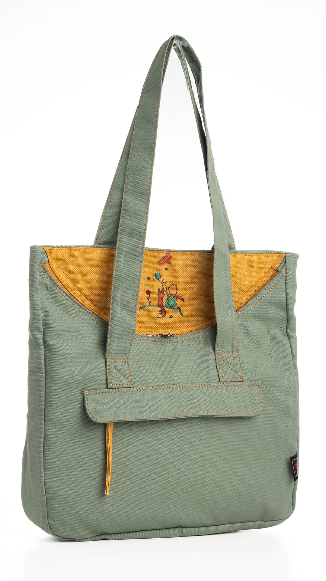 Küçük Prens Desenli Kol Çantası Su Yeşili