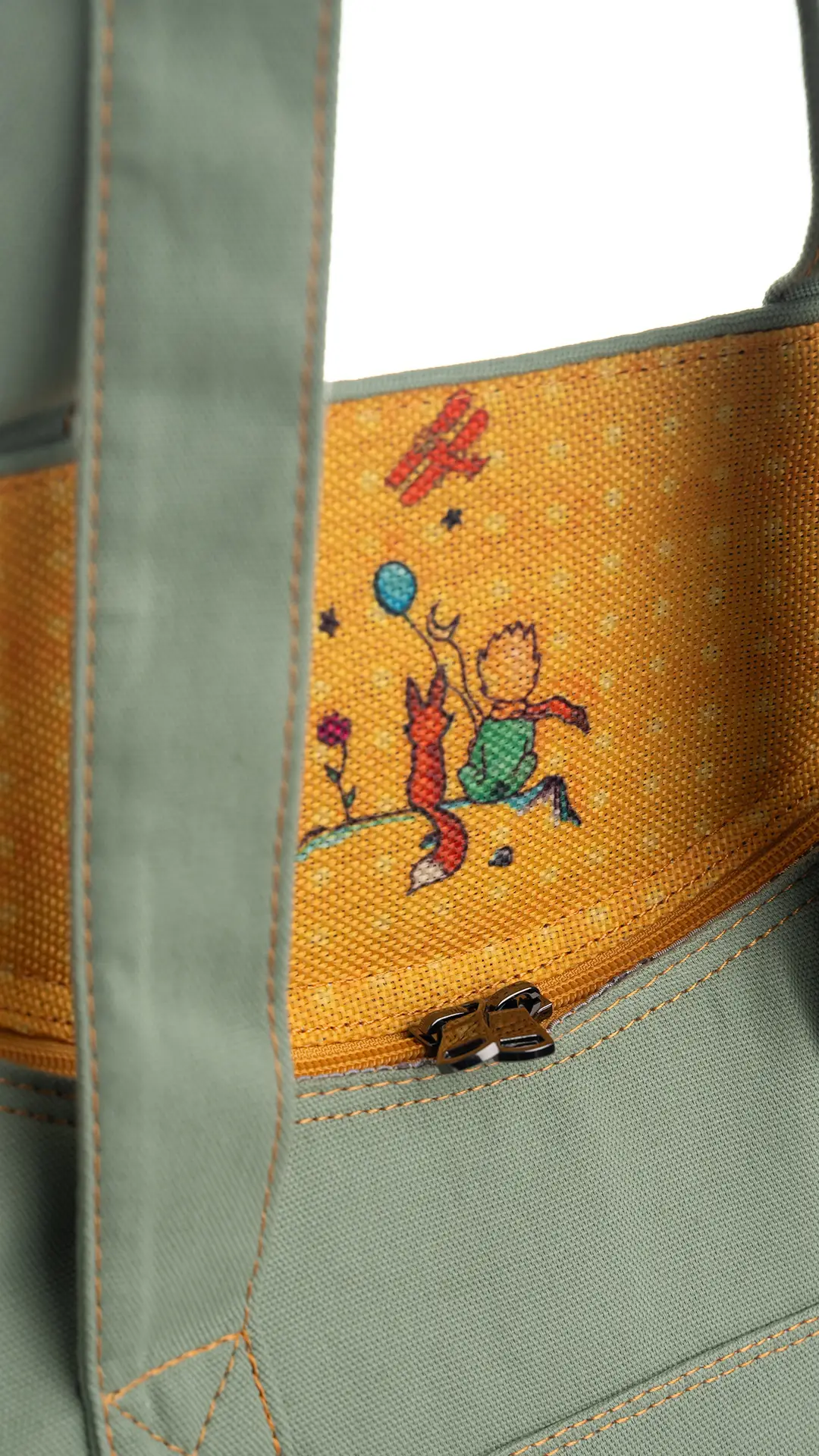 Küçük Prens Desenli Kol Çantası Su Yeşili