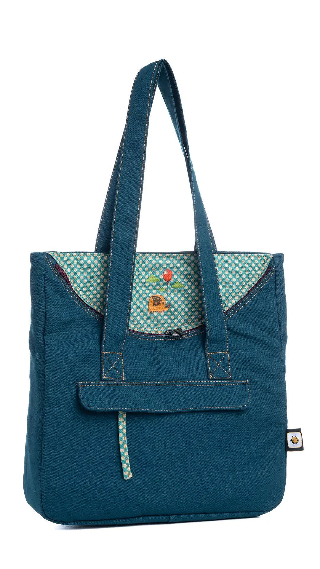 Fil Desenli Kol Çantası Mavi