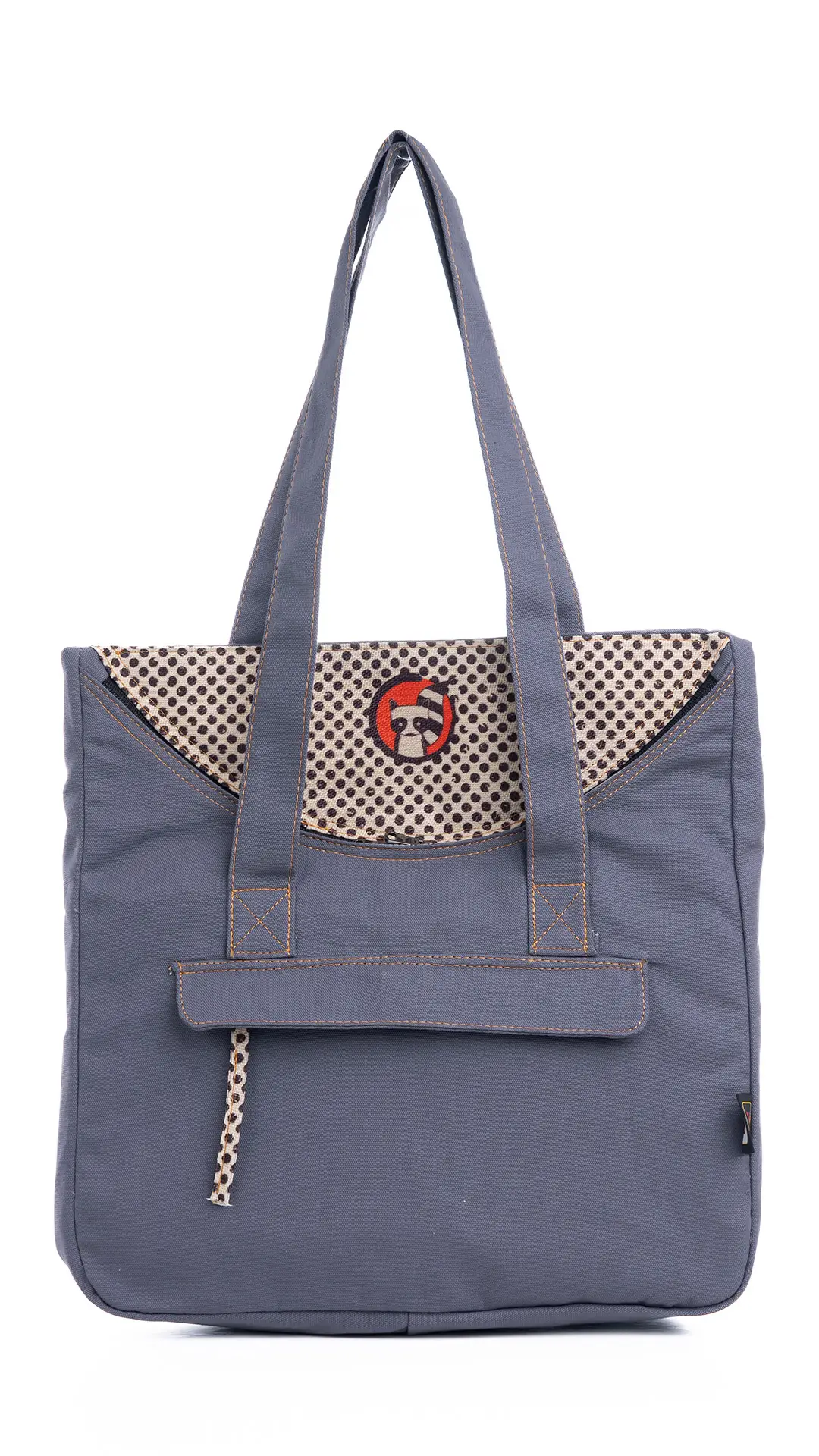 Rakun Desenli Kol Çantası Gri