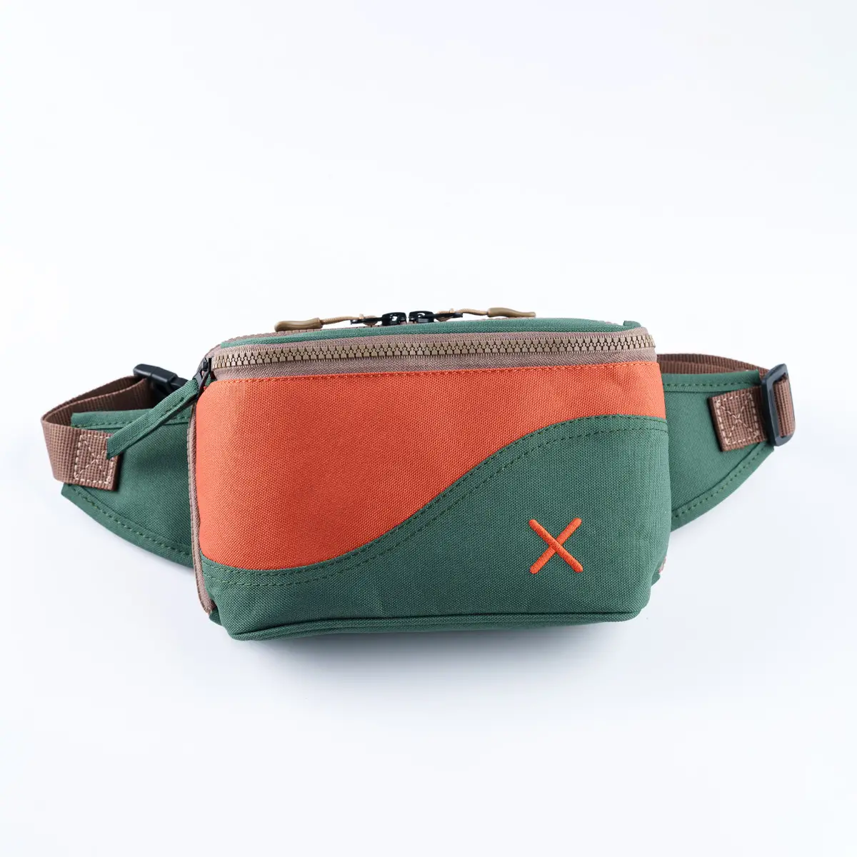 Green-Orange Simple Bel Çantası