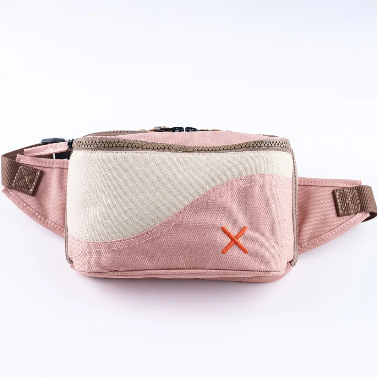 Pink-Cream Simple Bel Çantası