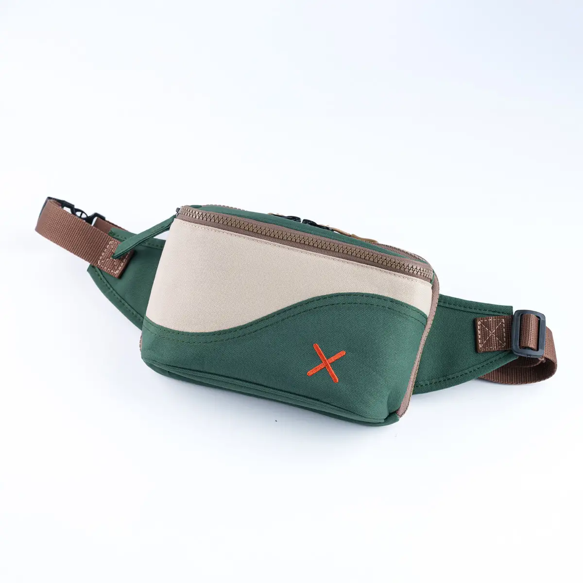 Green-Cream Simple Bel Çantası