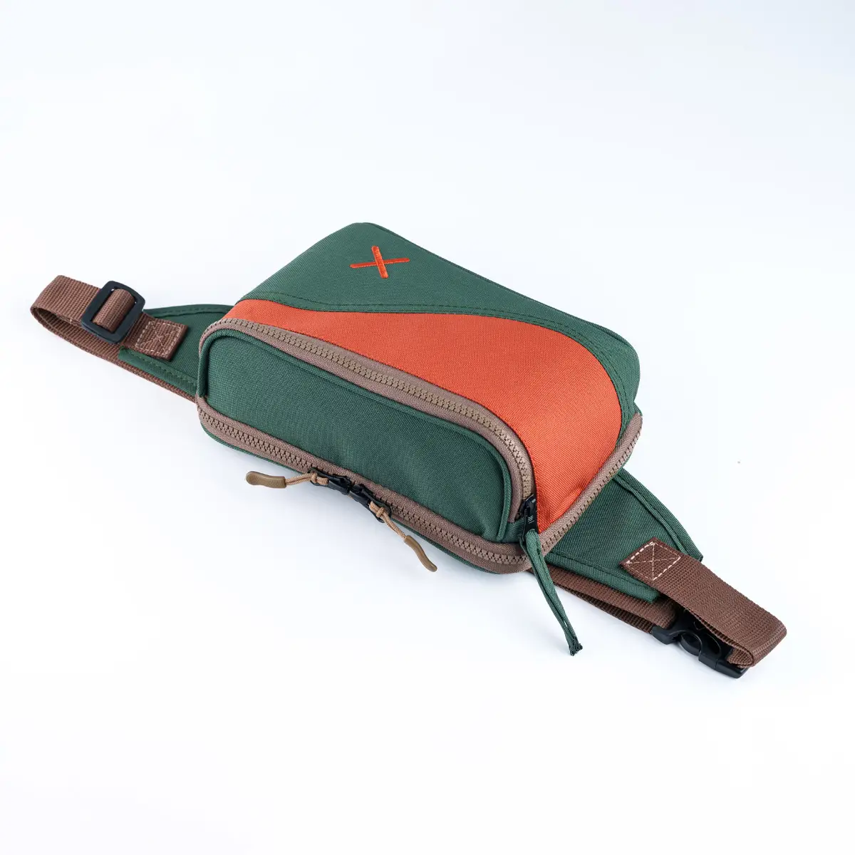 Green-Orange Simple Bel Çantası