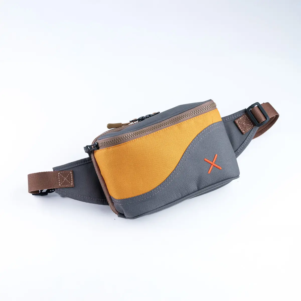 Grey-Yellow Simple Bel Çantası