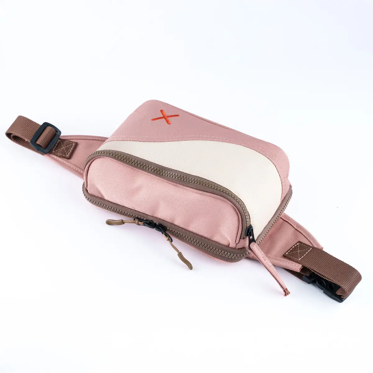 Pink-Cream Simple Bel Çantası