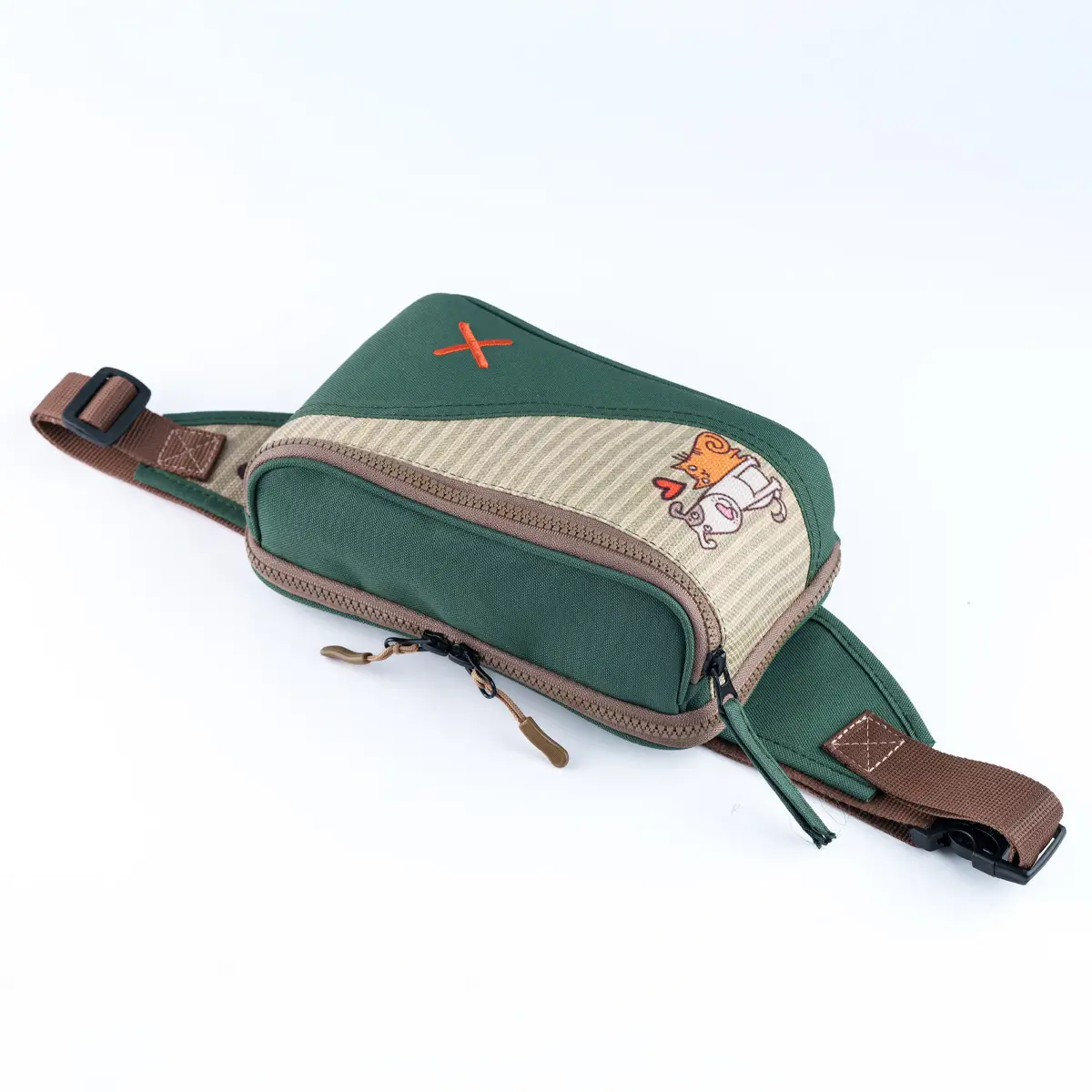 Green Cat&Dog Love Bel Çantası