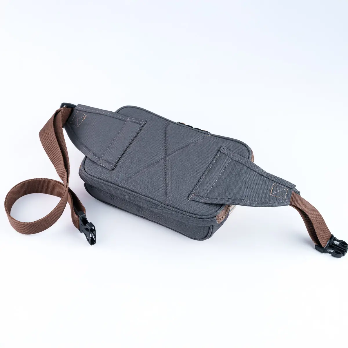 Grey-Cream Simple Bel Çantası