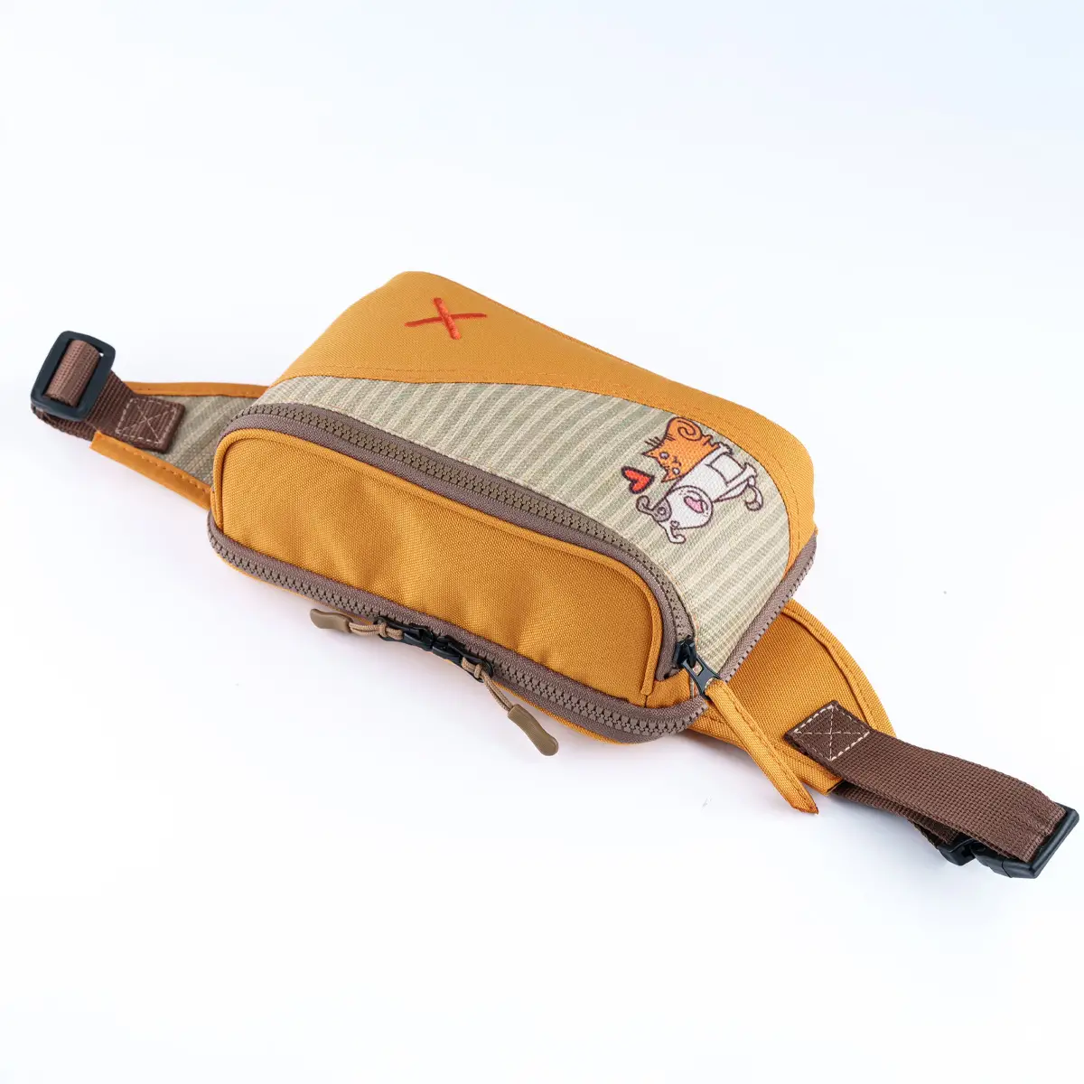 Yellow Cat&Dog Love Bel Çantası