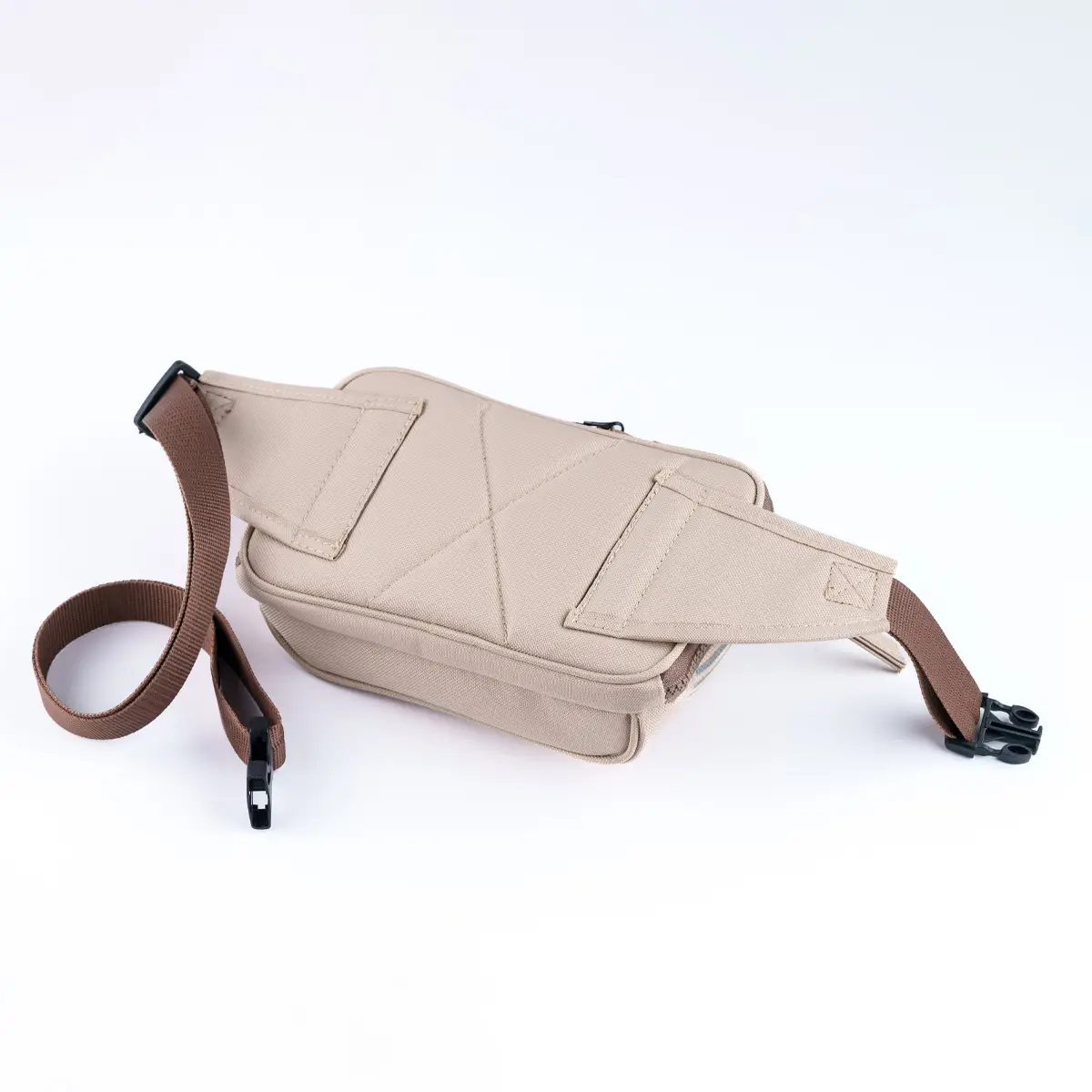 Cream-Green Simple Bel Çantası