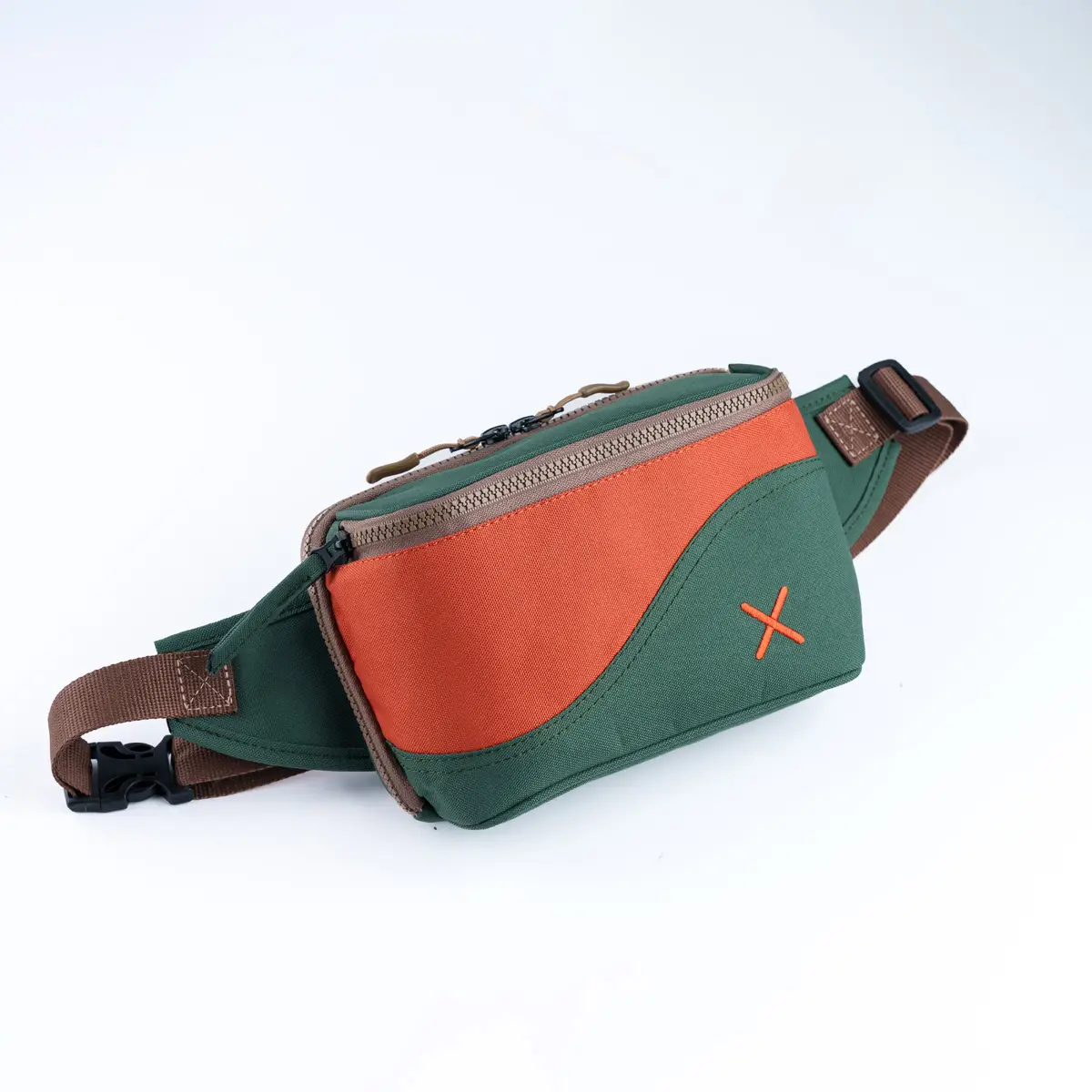 Green-Orange Simple Bel Çantası