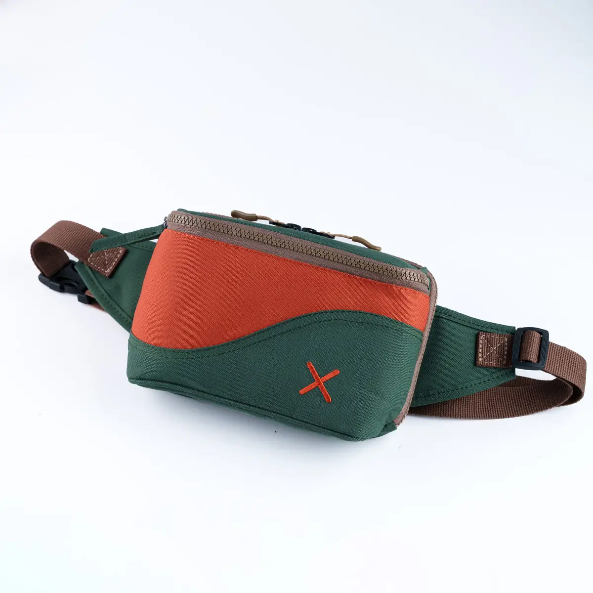 Green-Orange Simple Bel Çantası