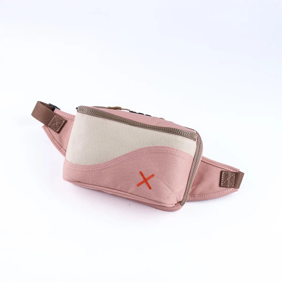 Pink-Cream Simple Bel Çantası