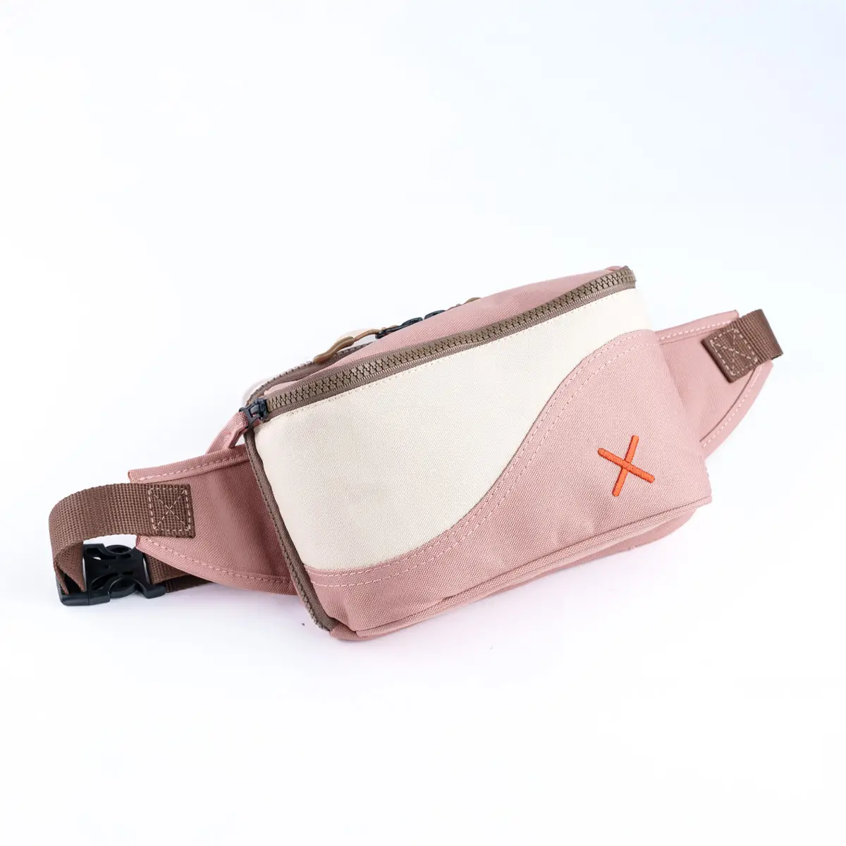 Pink-Cream Simple Bel Çantası