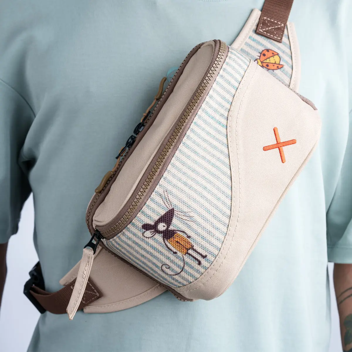 Cream Ratatuy Bel Çantası