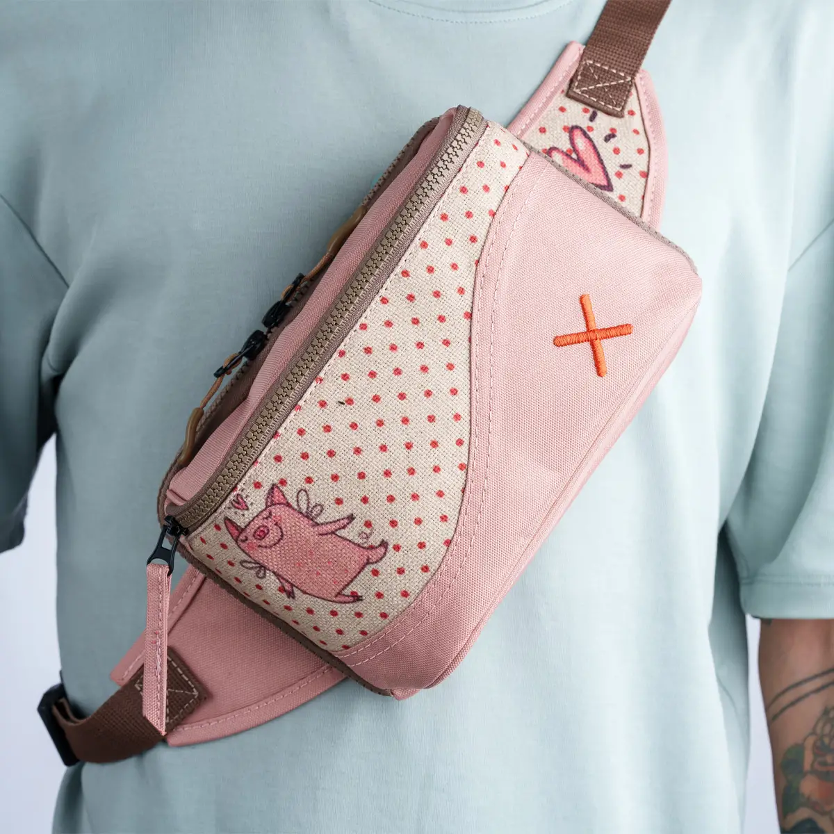 Pink In Days of Yore Piglet Bel Çantası