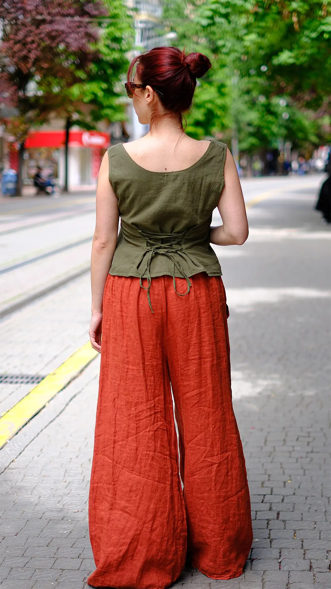 Keten Pantolon Kiremit