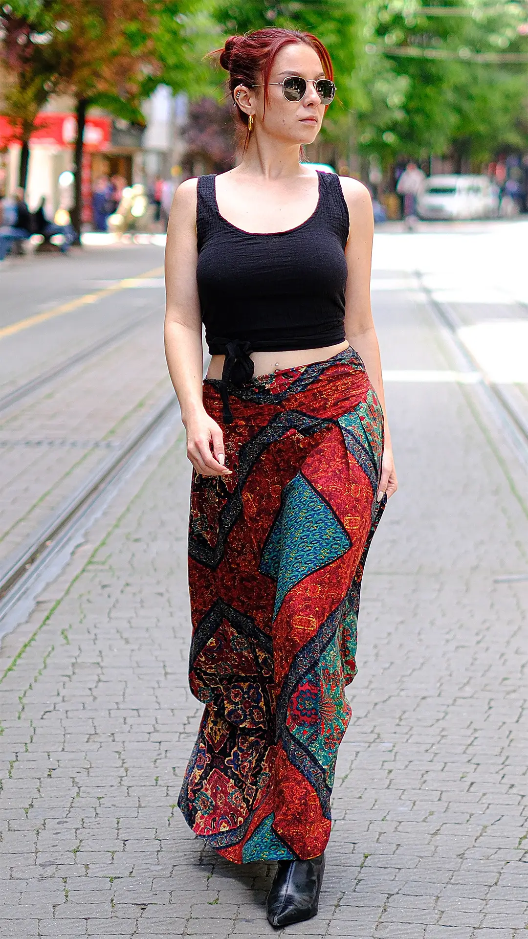 Desenli Otantik Etek