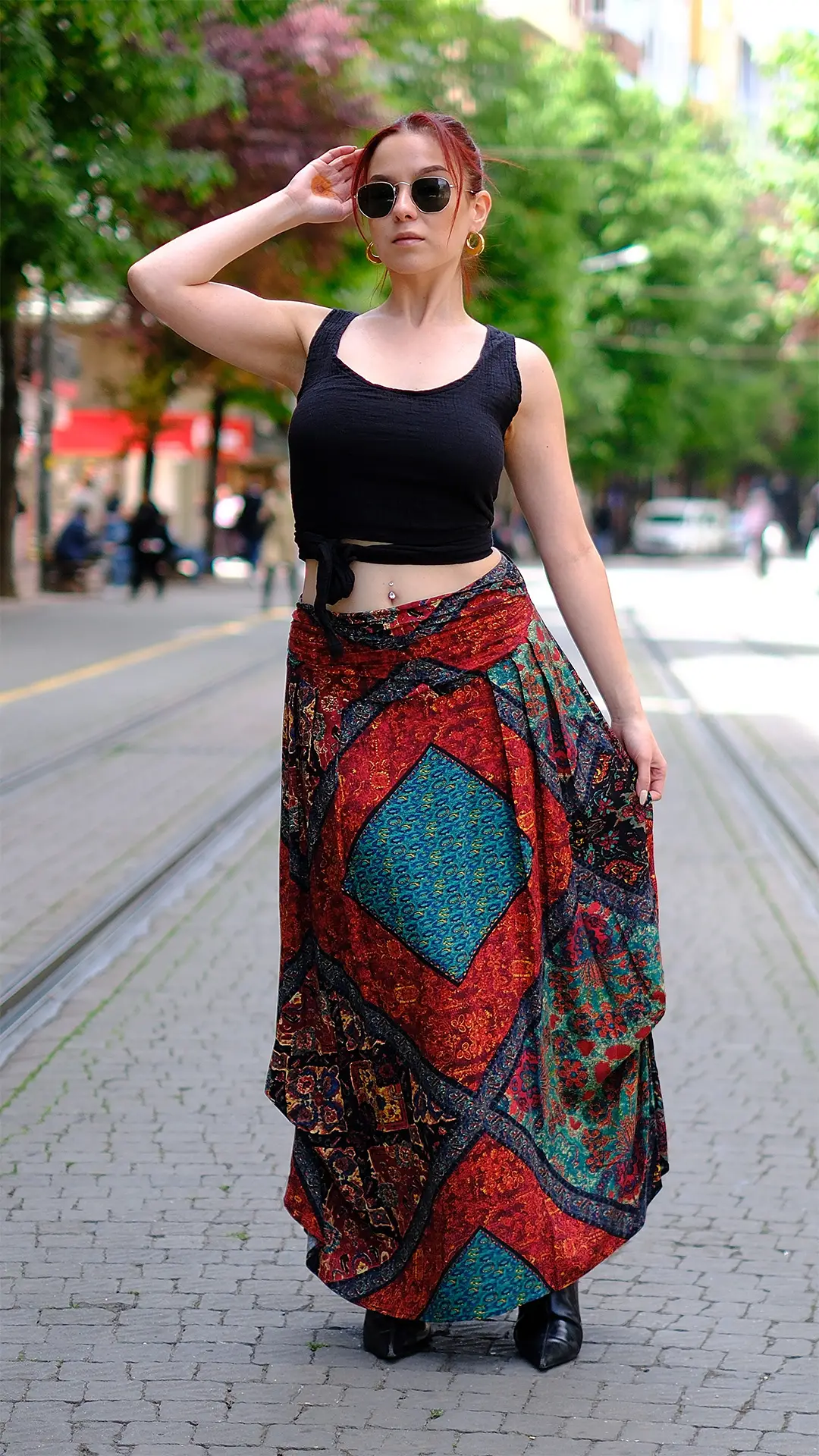 Desenli Otantik Etek