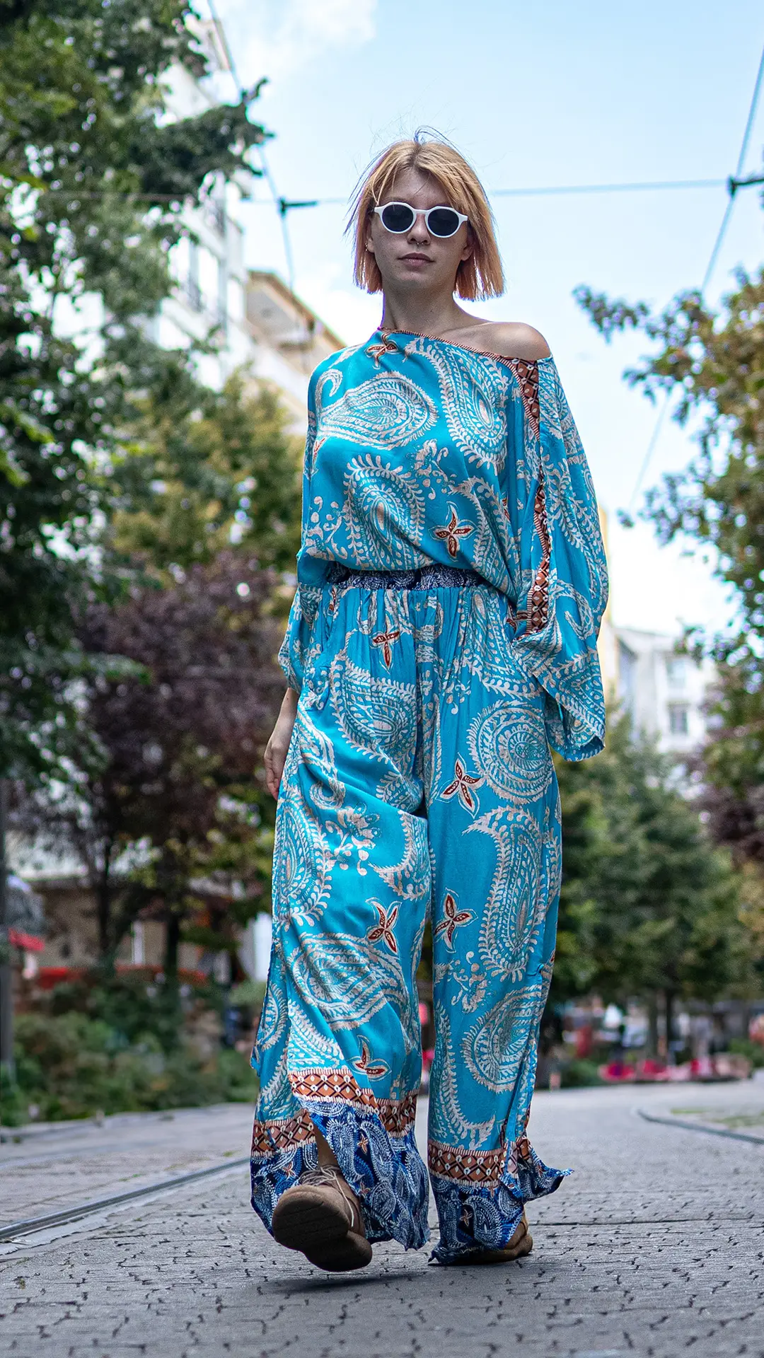 Şal Desenli İpek Takım 