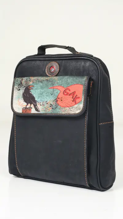 Karga Desenli Unisex Çanta (Siyah)
