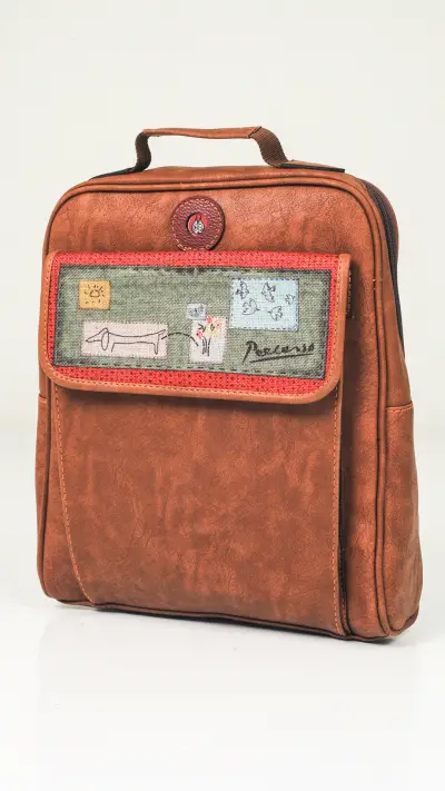 Picasso Desenli Unisex Çanta (Taba)