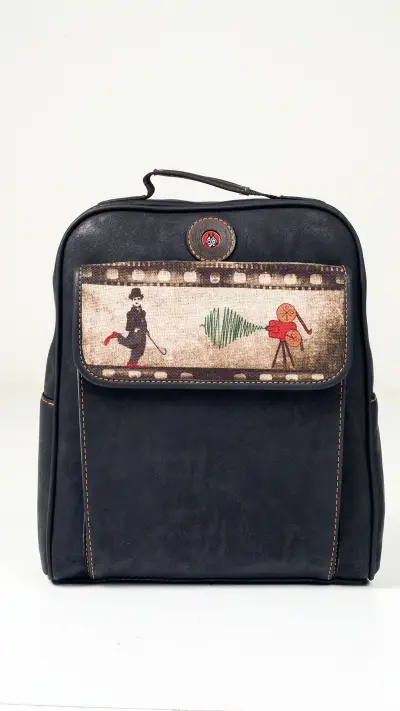 Şarlo Desenli Unisex Çanta (Siyah)