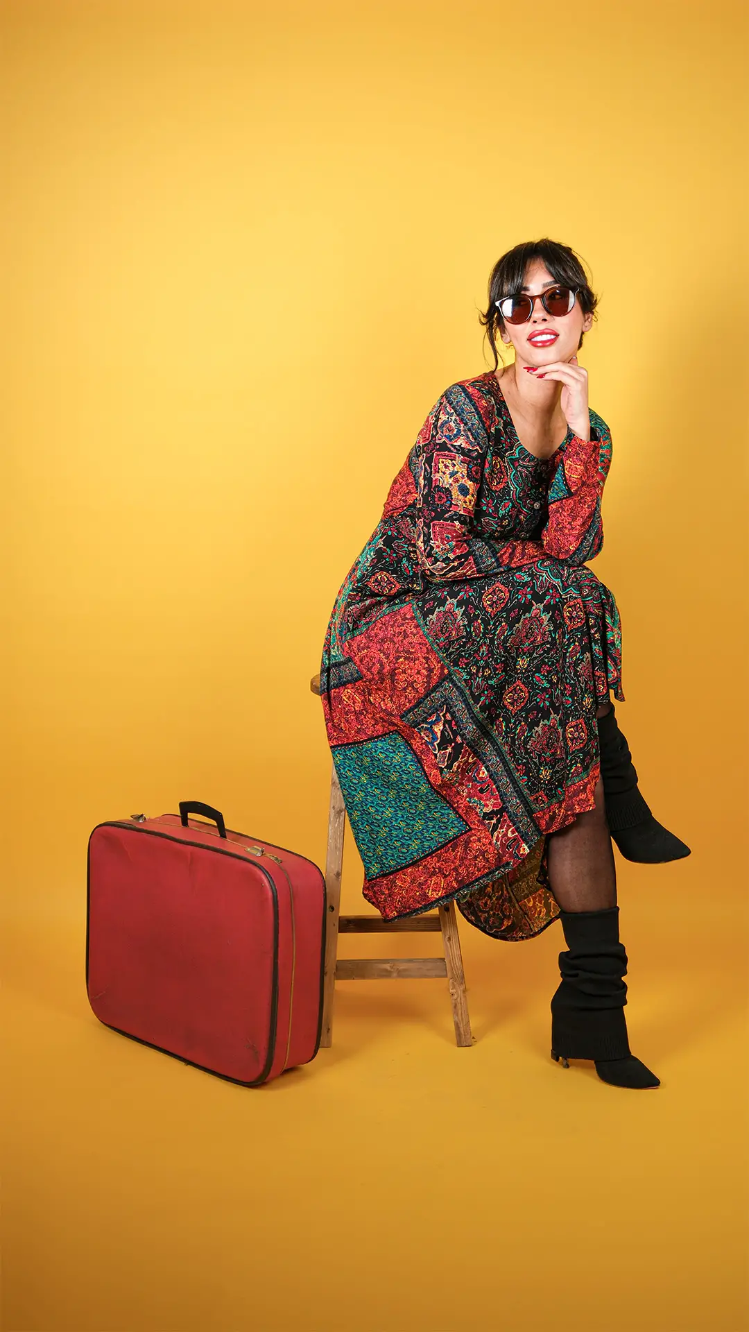 Asimetrik Kesim Bohem Elbise