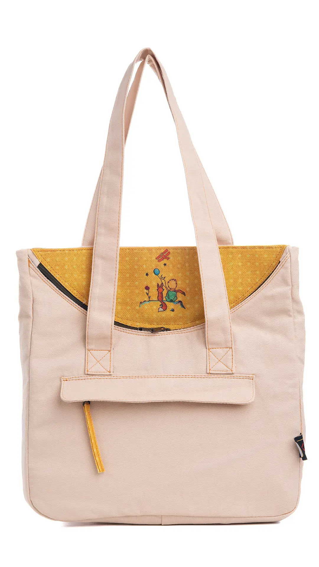 Küçük Prens Desenli Kol Çantası Krem