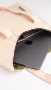 Fareler Desenli Kol Çantası Krem