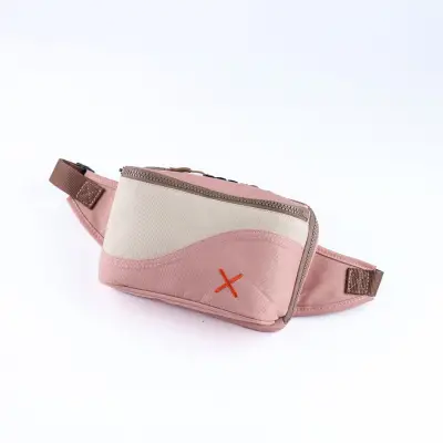 Pink-Cream Simple Bel Çantası