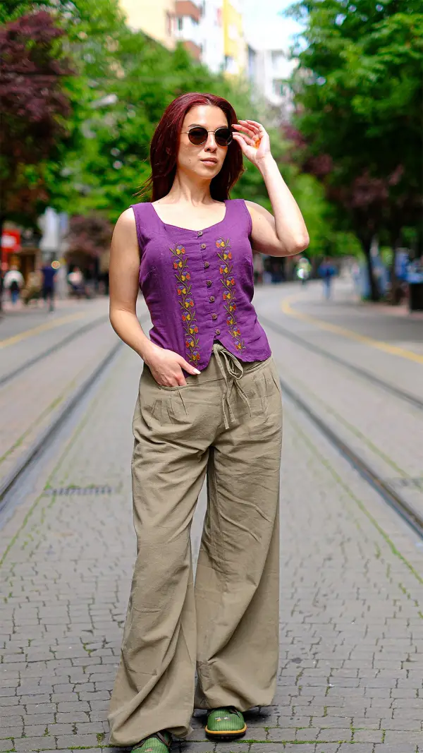 Cep Detaylı Pantolon Haki