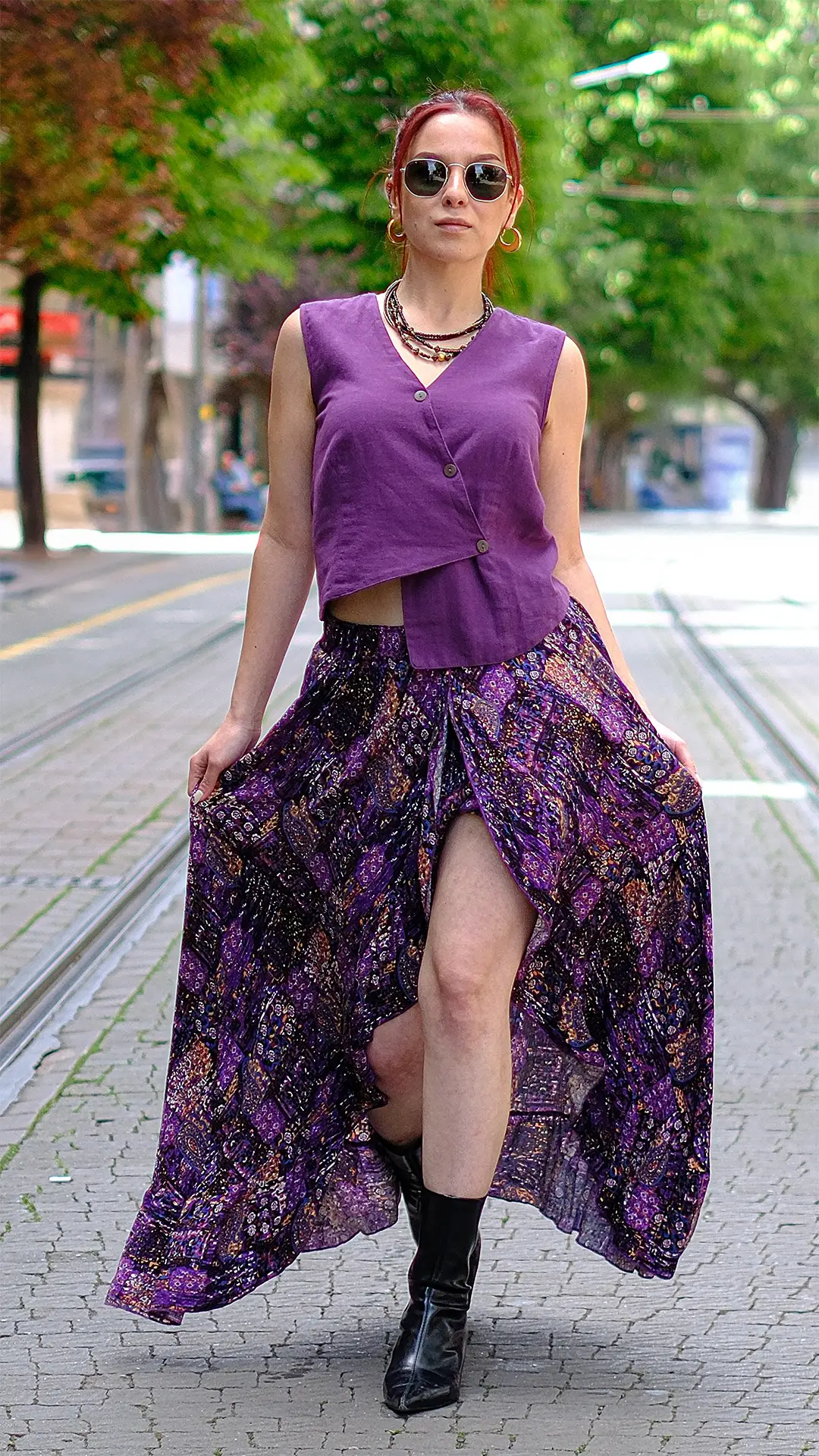 Asimetrik Yelek Görünümlü Bluz