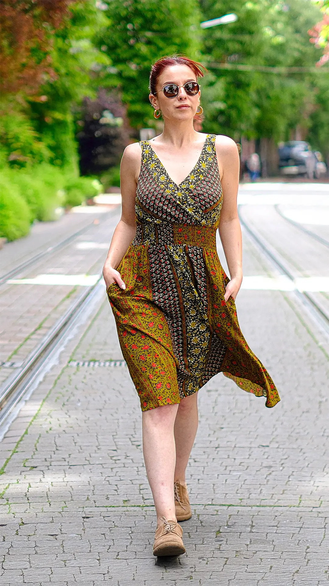 Robadan Mini Elbise Yeşil