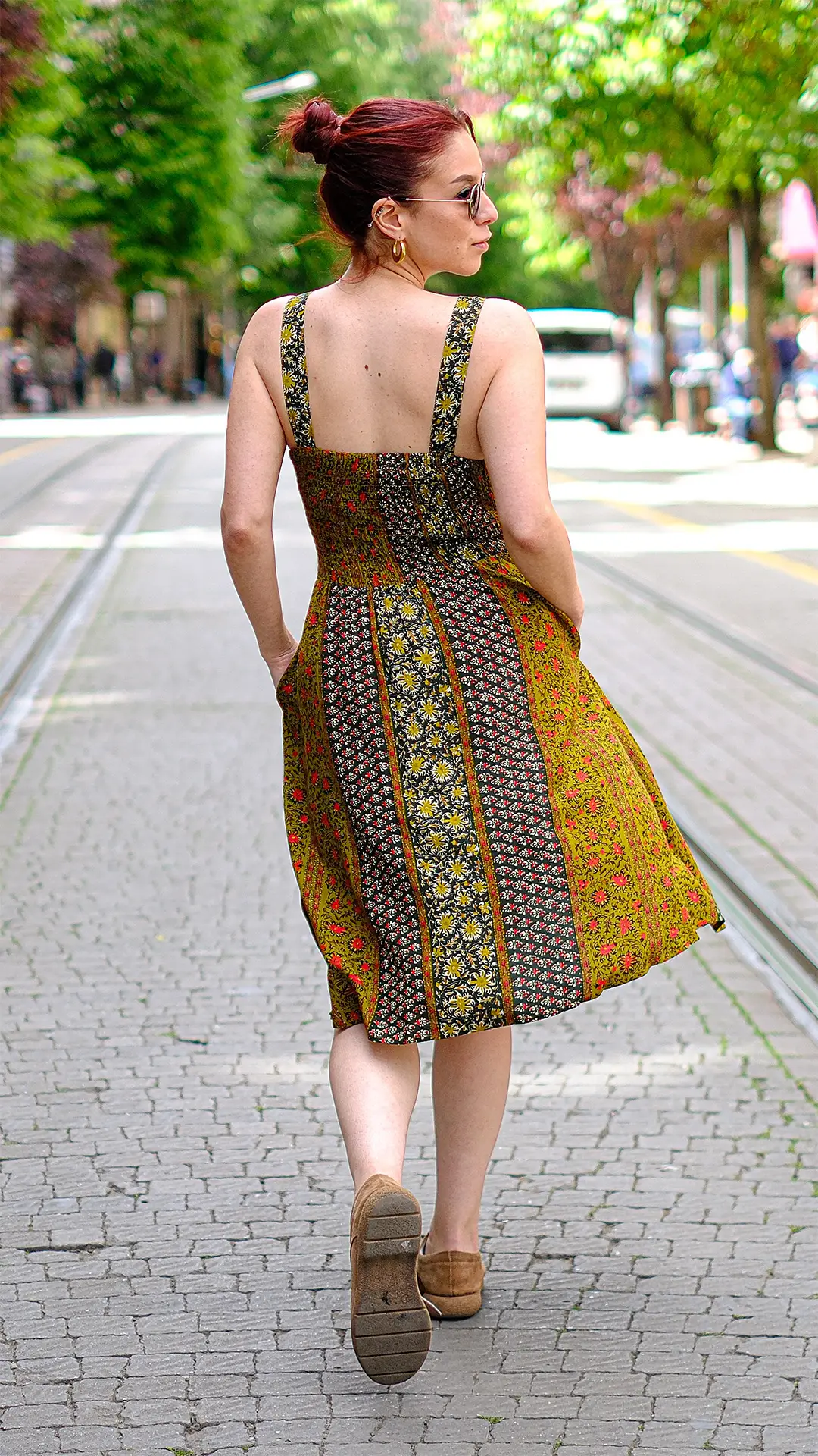 Robadan Mini Elbise Yeşil